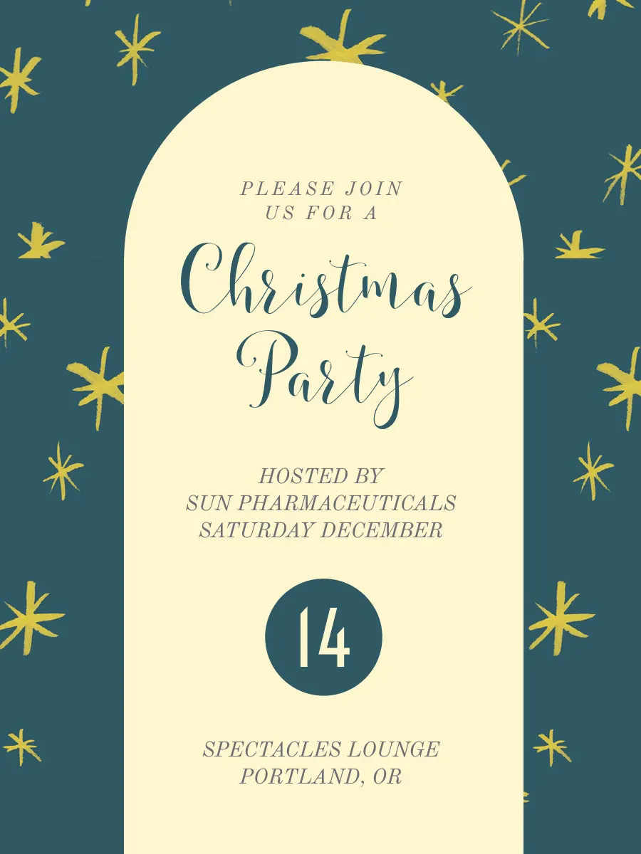 Blue and White Christmas Party Invitation