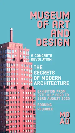 Pink And Blue Building Architecture Exhibition Instagram Story Exhibition