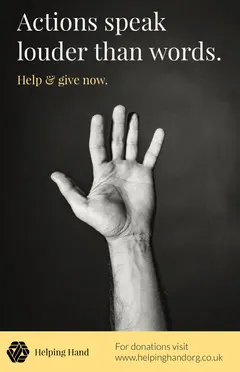 Gray and Yellow Homelessness Awareness Flyer with Hand Donations Flyer