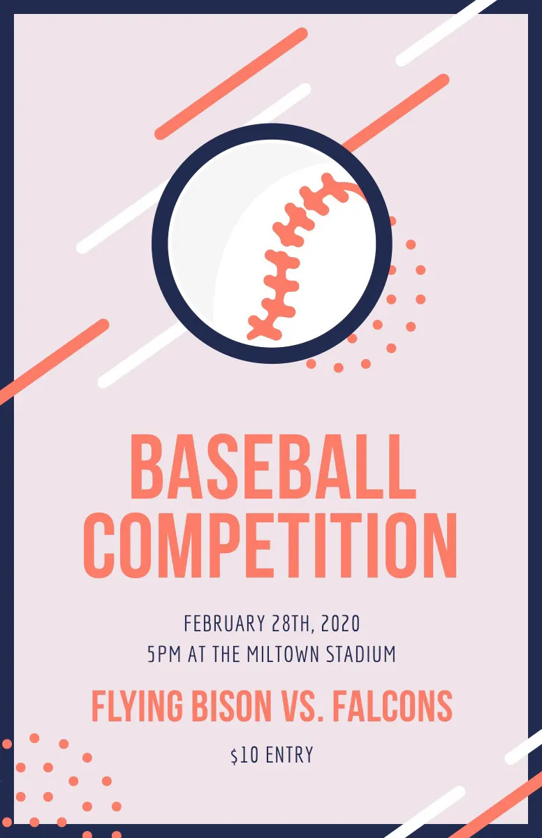 Pink Ball Baseball Competition Flyer