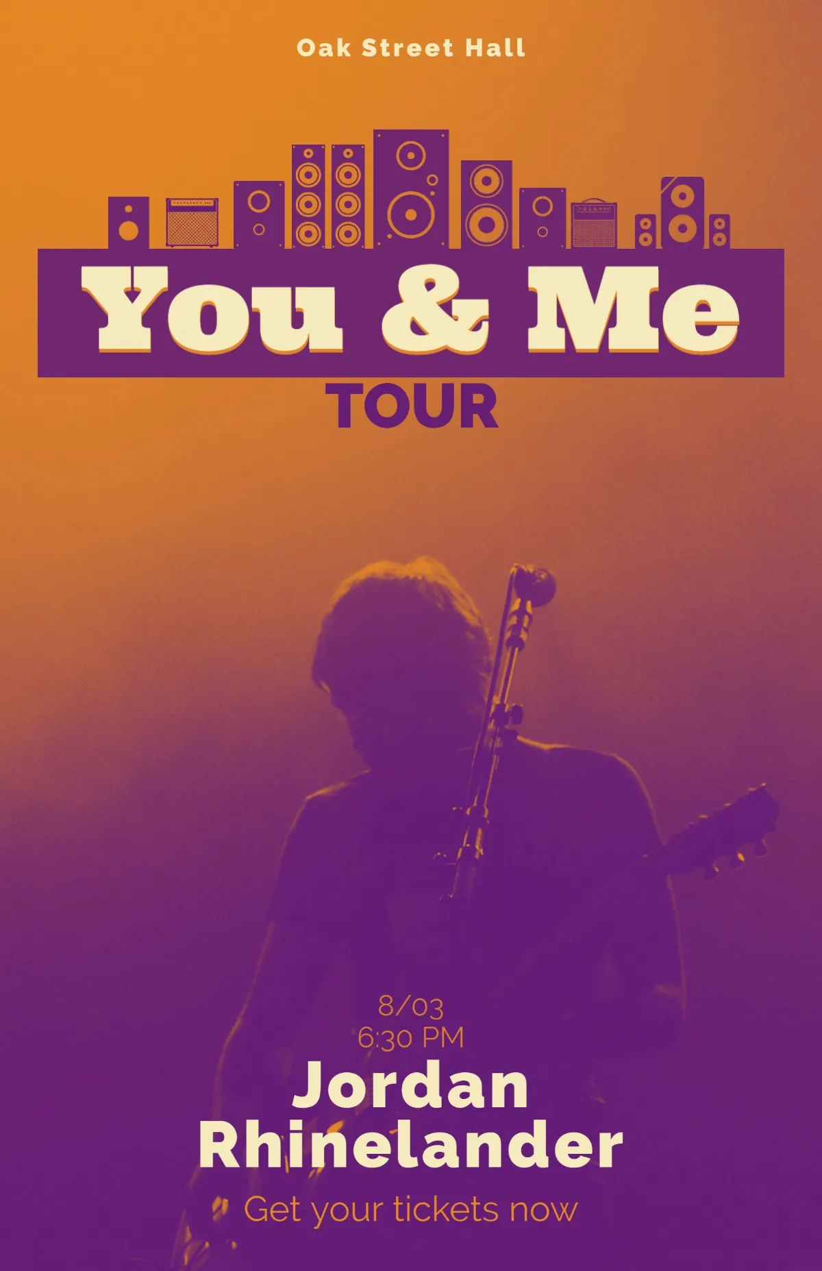 Orange, White and Purple You & Me Music Tour poster