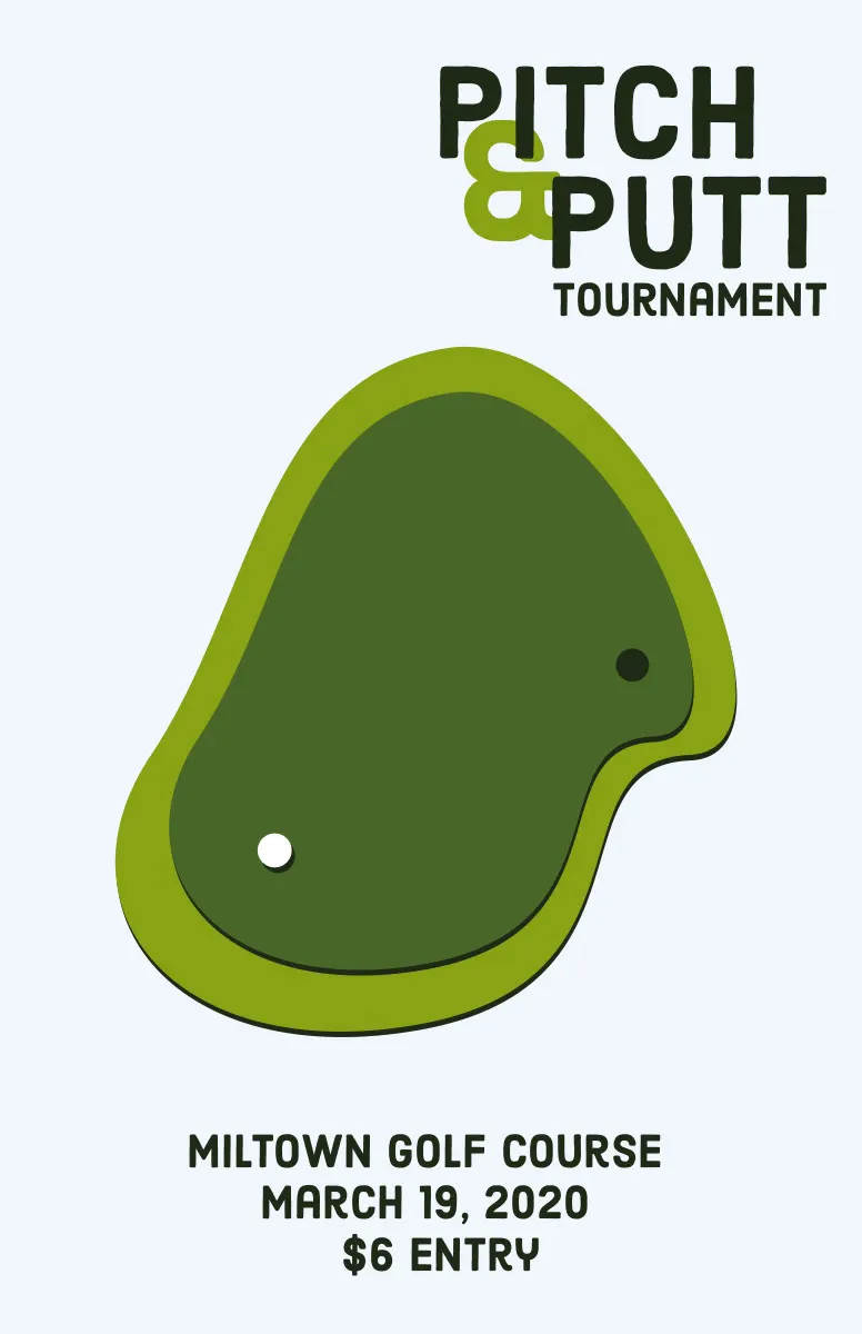 Green Putting Green Illustrated Golf Tournament Flyer