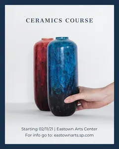 Grey Navy Ceramics Course Instagram Portrait  Workshop