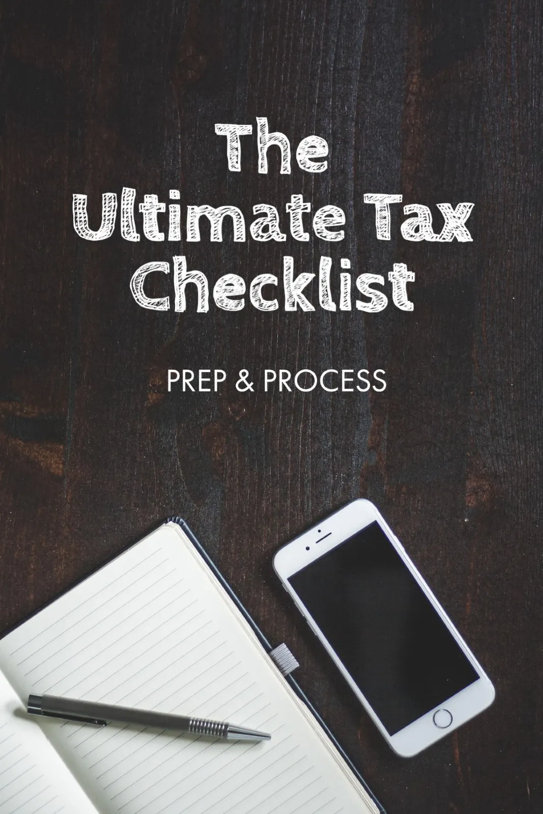 Dark Desk Tax Checklist Pinterest Post
