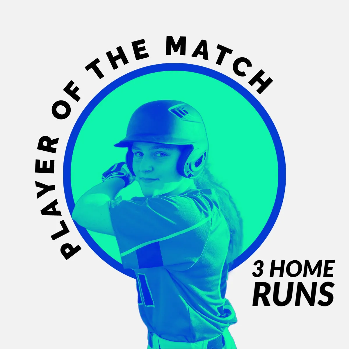 Blue Green Neon Player Of The Match Instagram Square