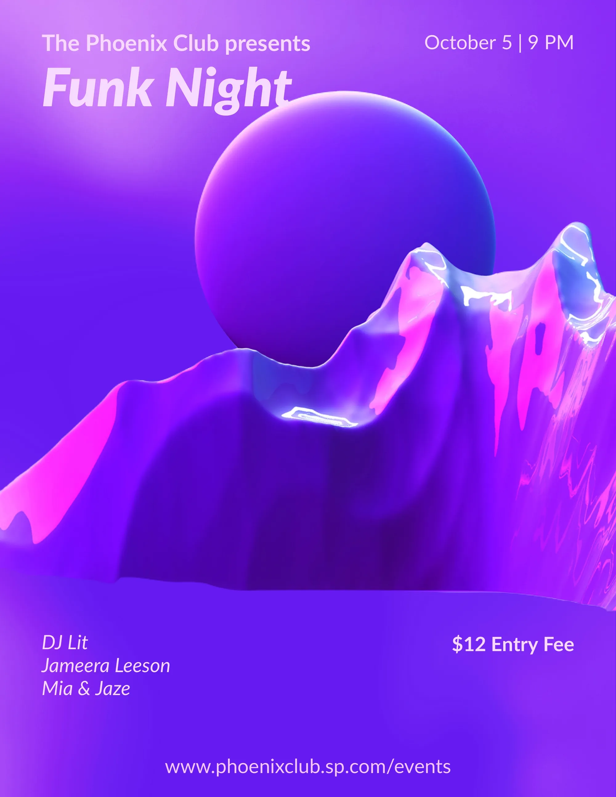 Purple Funk Night Club Flyer