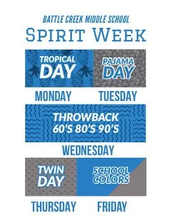 Blue and White Spirit Week Social Post Spirit Week