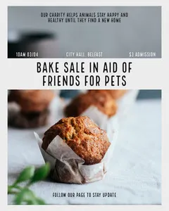 Bake Sale Instagram Portrait Donations Flyer