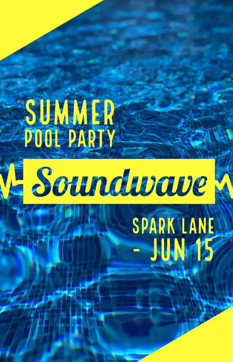 Yellow and Blue Pool Party Flyer