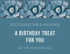 Blue Floral Spa and Massage Parlor Birthday Discount Coupon Massage Flyer