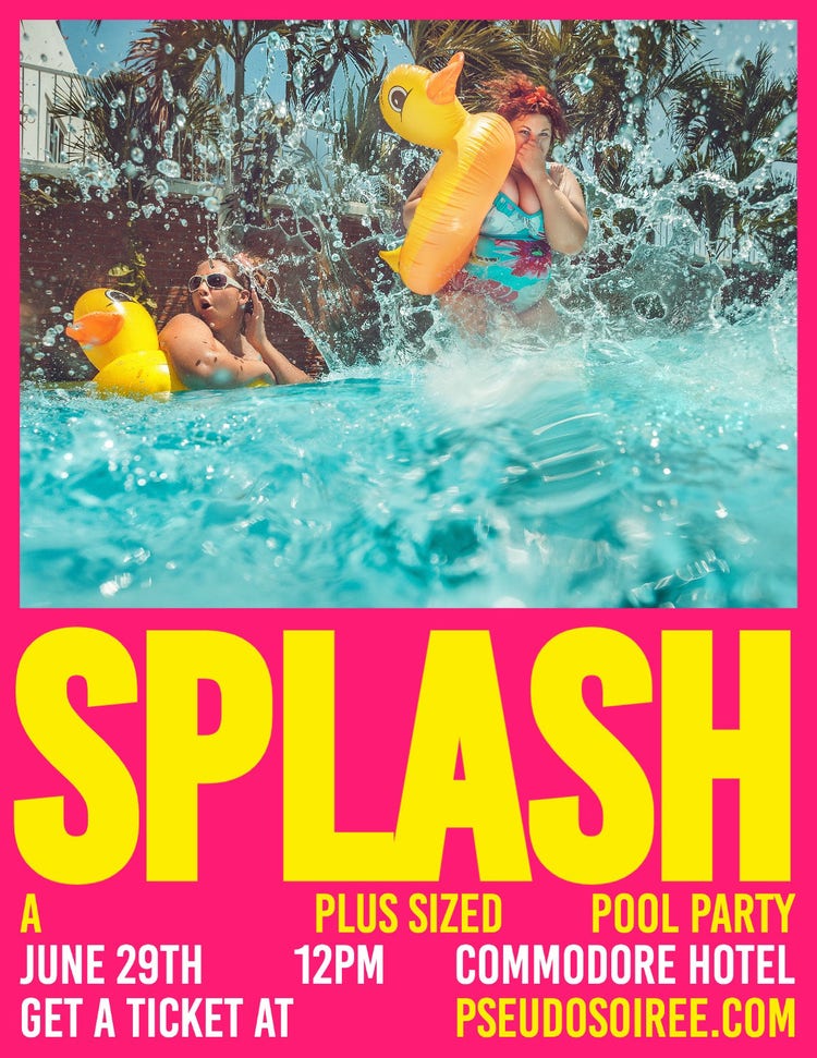 Pink Bold Pool Party Flyer