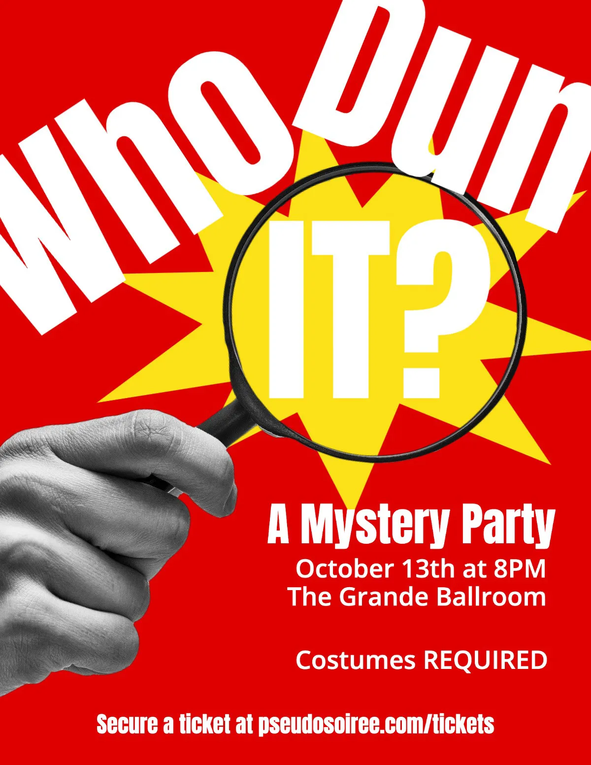 Red Mystery Party Flyer