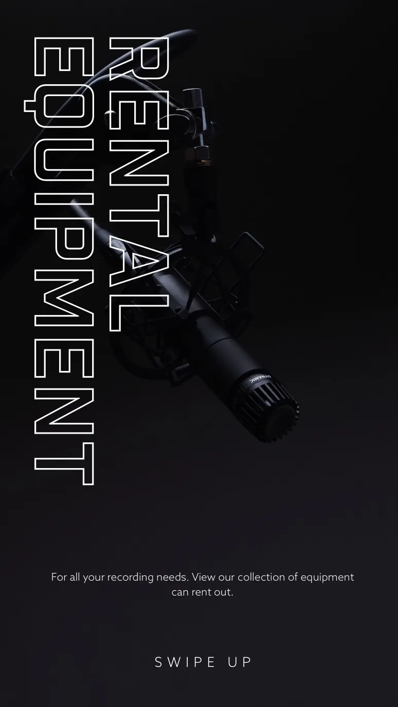 Black and White Equipment Rent Ad Instagram Story