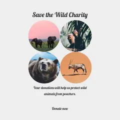 Save the Wild Instagram Square Donations Flyer
