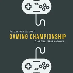 Black White and Yellow Gaming Championship Banner Game Night Flyer