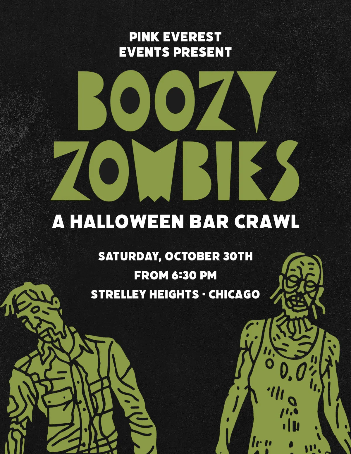 Green & Black Zombie Halloween Flyer