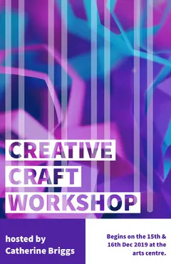 Violet and White Creative Craft Workshop Poster Workshop