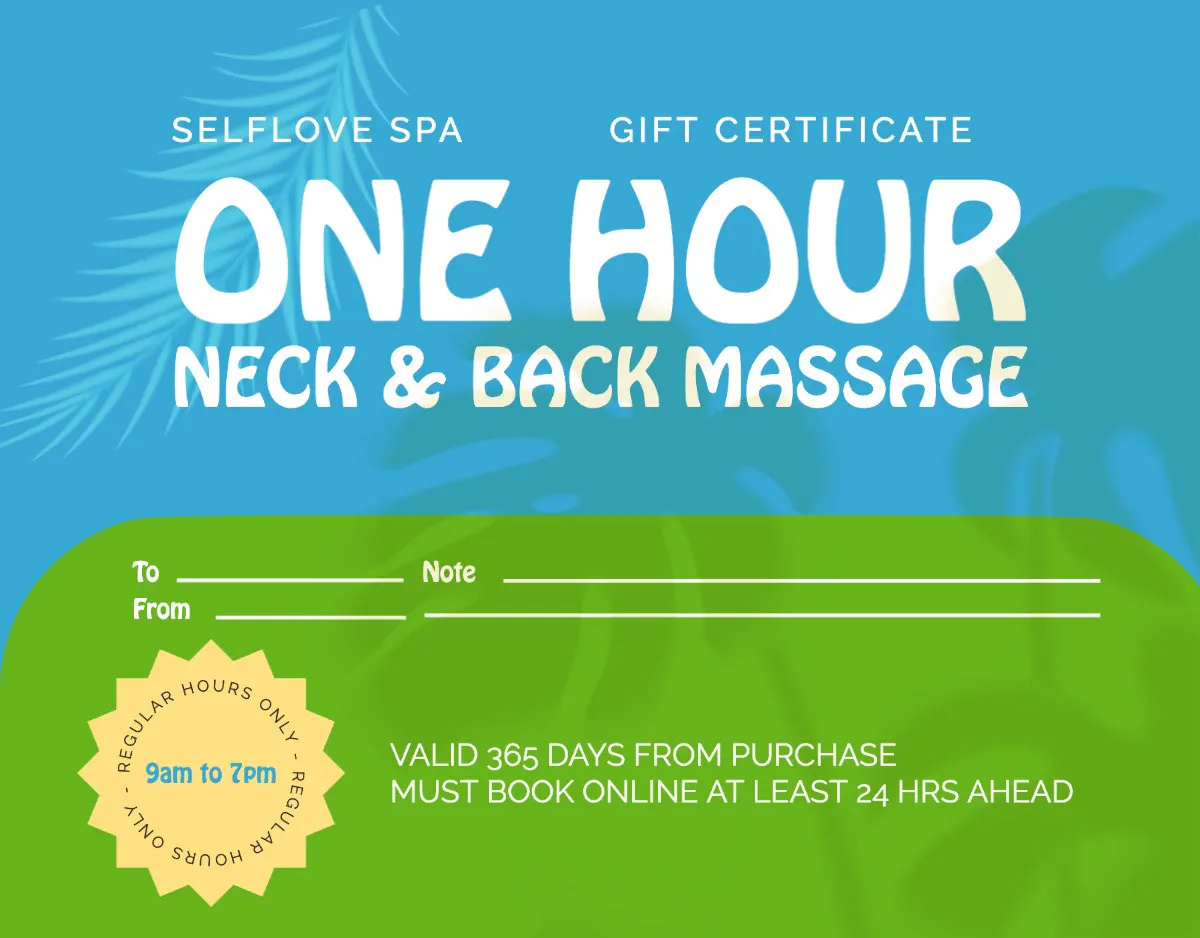 Green & Blue Tropical Spa Massage Gift Certificate 