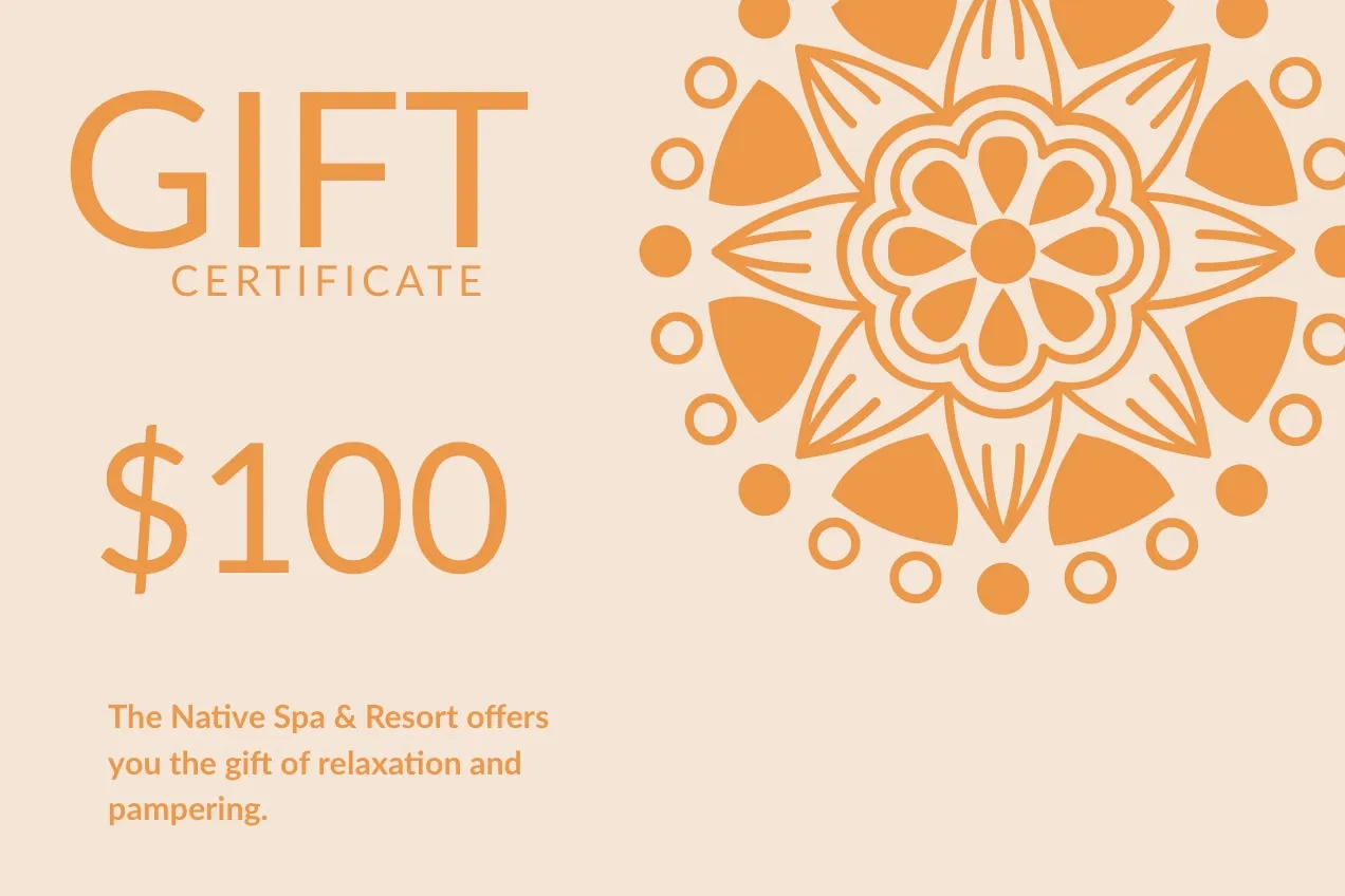 Orange Spa Gift Certificate Coupon with Flower