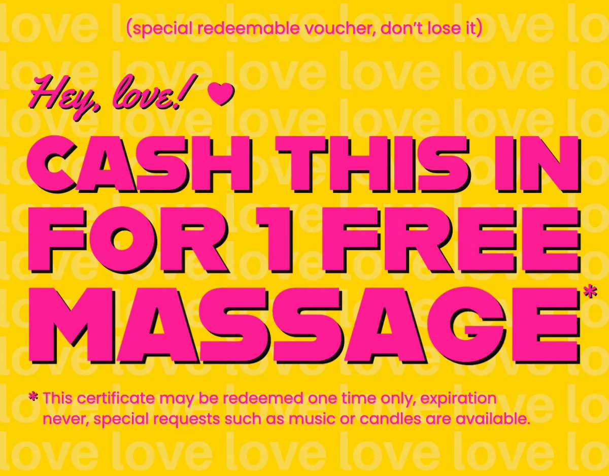 Yellow and Pink Bold Romantic Massage Gift Certificate