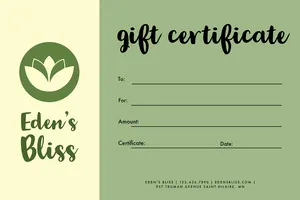 Green Simple Massage Gift Certificate Massage Gift Certificate