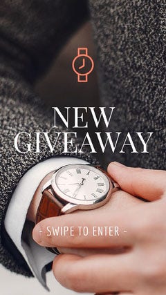 Wristwatch Photo and Elegant Serif Font Giveaway Contest Instagram Story