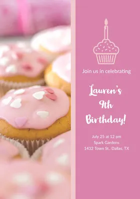 Pink and Sweet Cookies Birthday Invitation Birthday Invitation (Girl)
