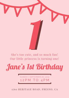 girlsbirthdaypartyinvitation Birthday Invitation (Girl)