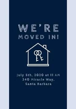 Navy Blue and White Housewarming Party Invitation Housewarming Invitation