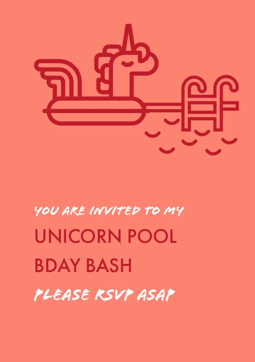 Red and Pink Birthday Invitation