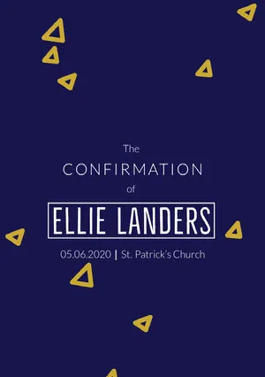 Blue, Yellow and White Confirmation Invitation  Confirmation Invitation