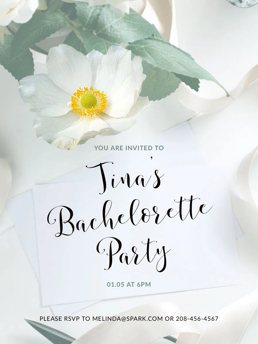 Floral Feminine Bachelorette Party Invitation