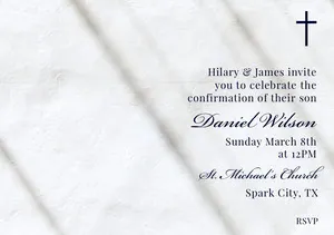 White and Black Confirmation Card Confirmation Invitation