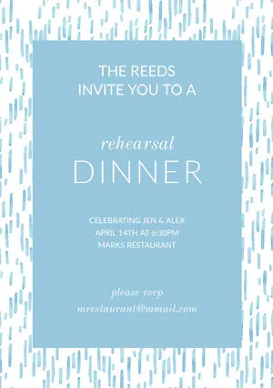 Blue Rehearsal Dinner Invitation Card Rehearsal Invitation