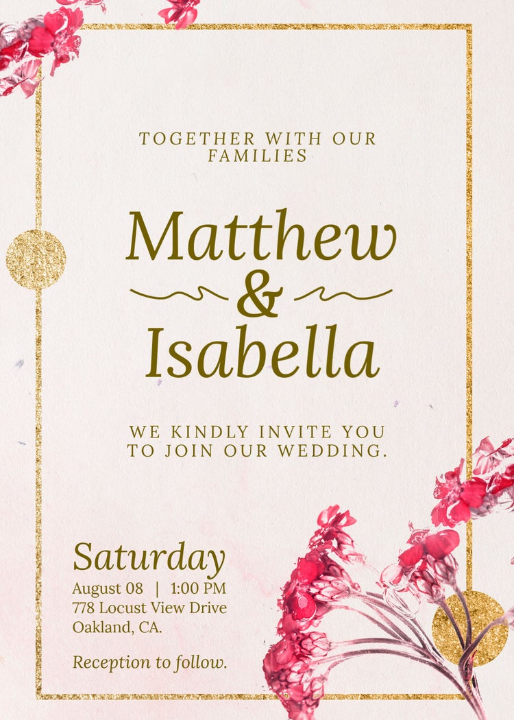 Beige Wedding Invitation