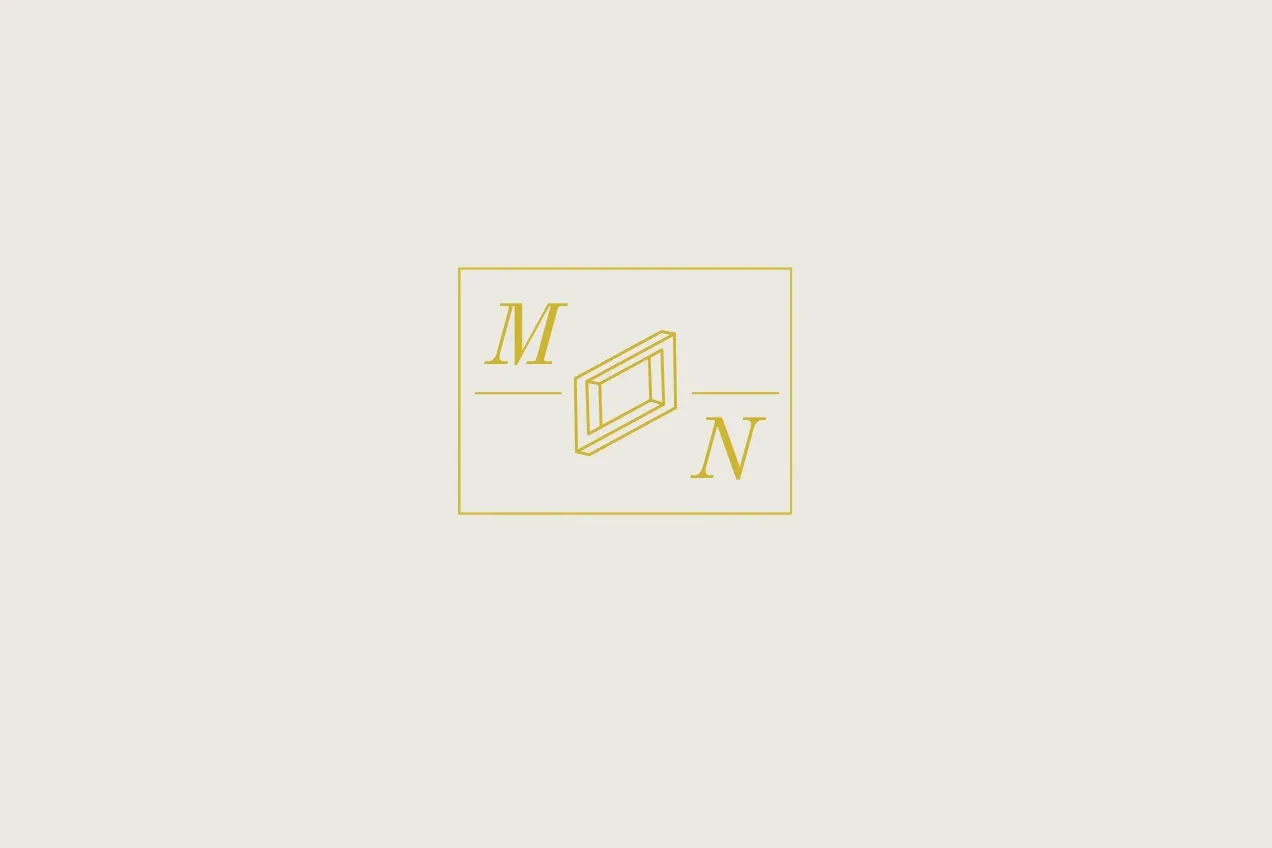 Gold Business Brand Logo with Rectangle and Geometric Shape