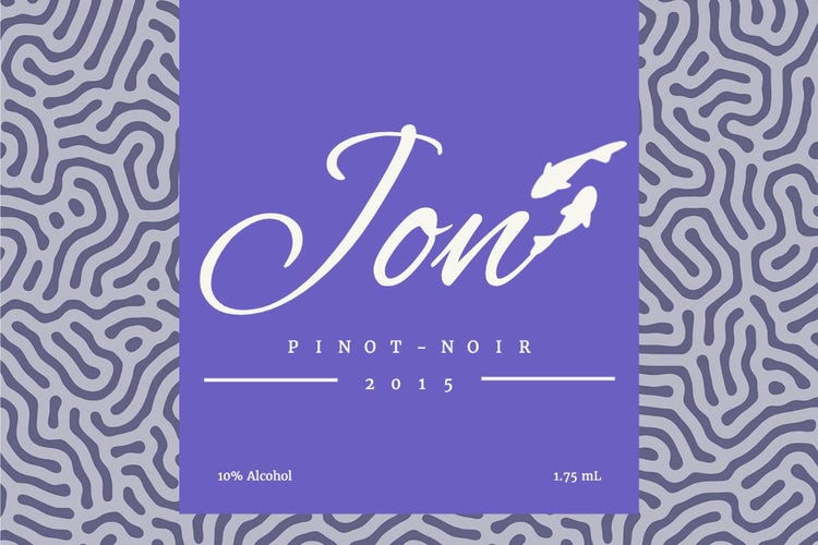 Purple and White Fun and Fancy Wine Label
