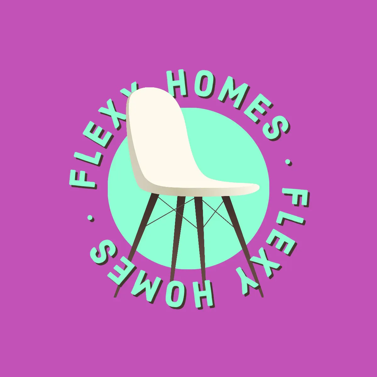 Blue And White Chair Home Furniture Logo