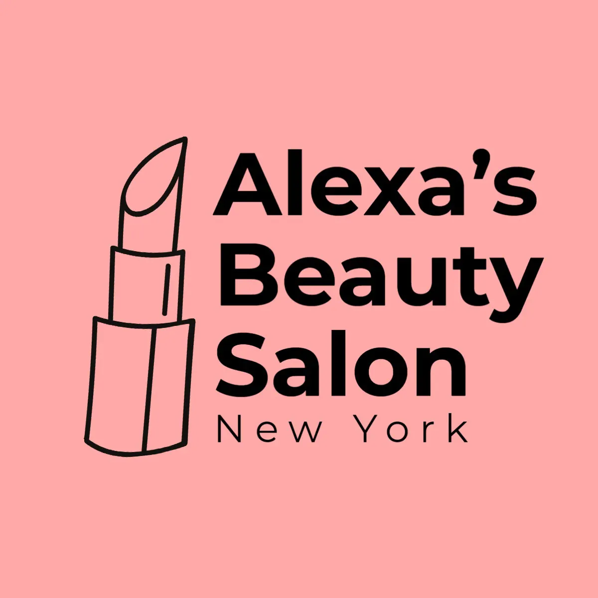 Black & Pink Beauty Salon Logo