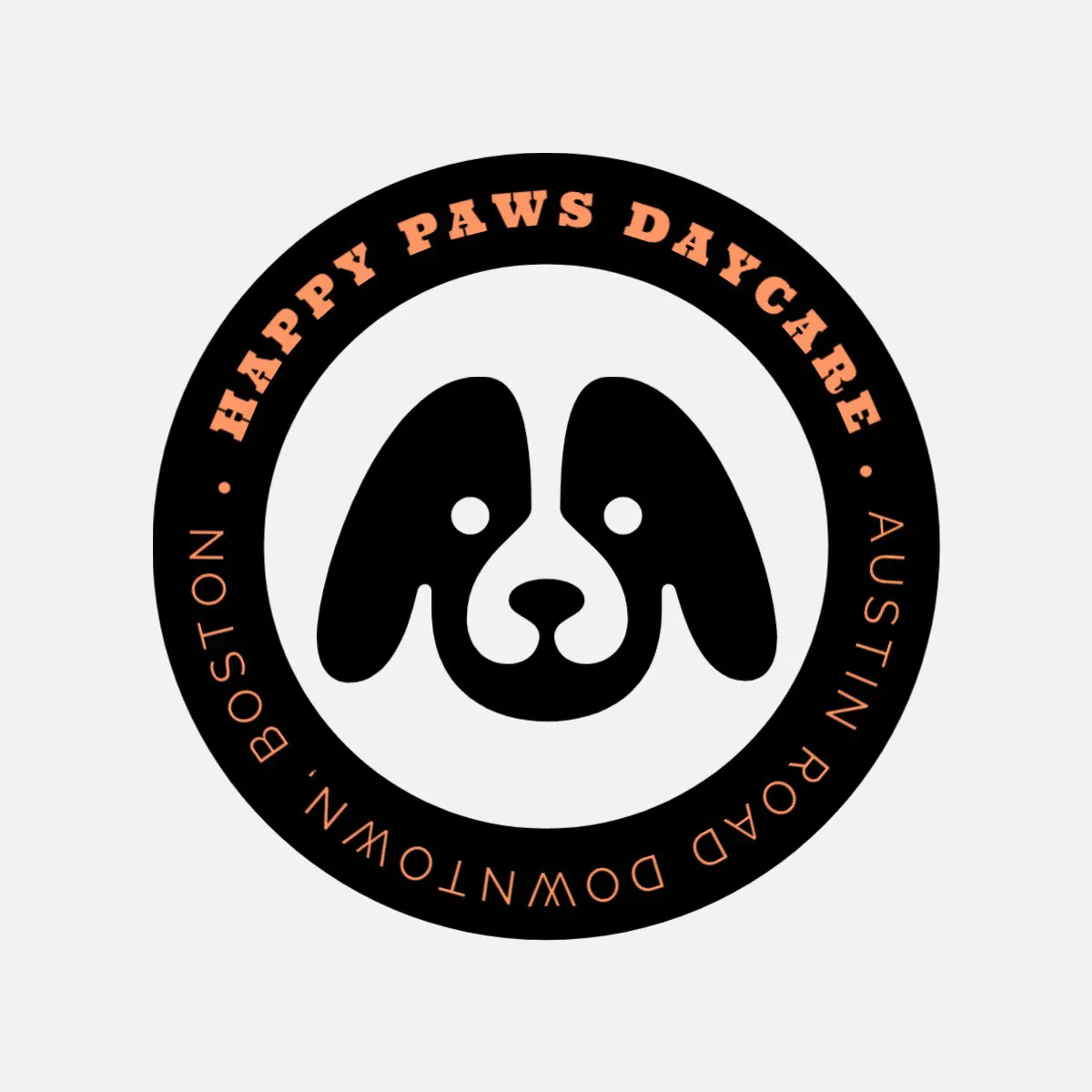 Black Orange Dog Daycare Logo 