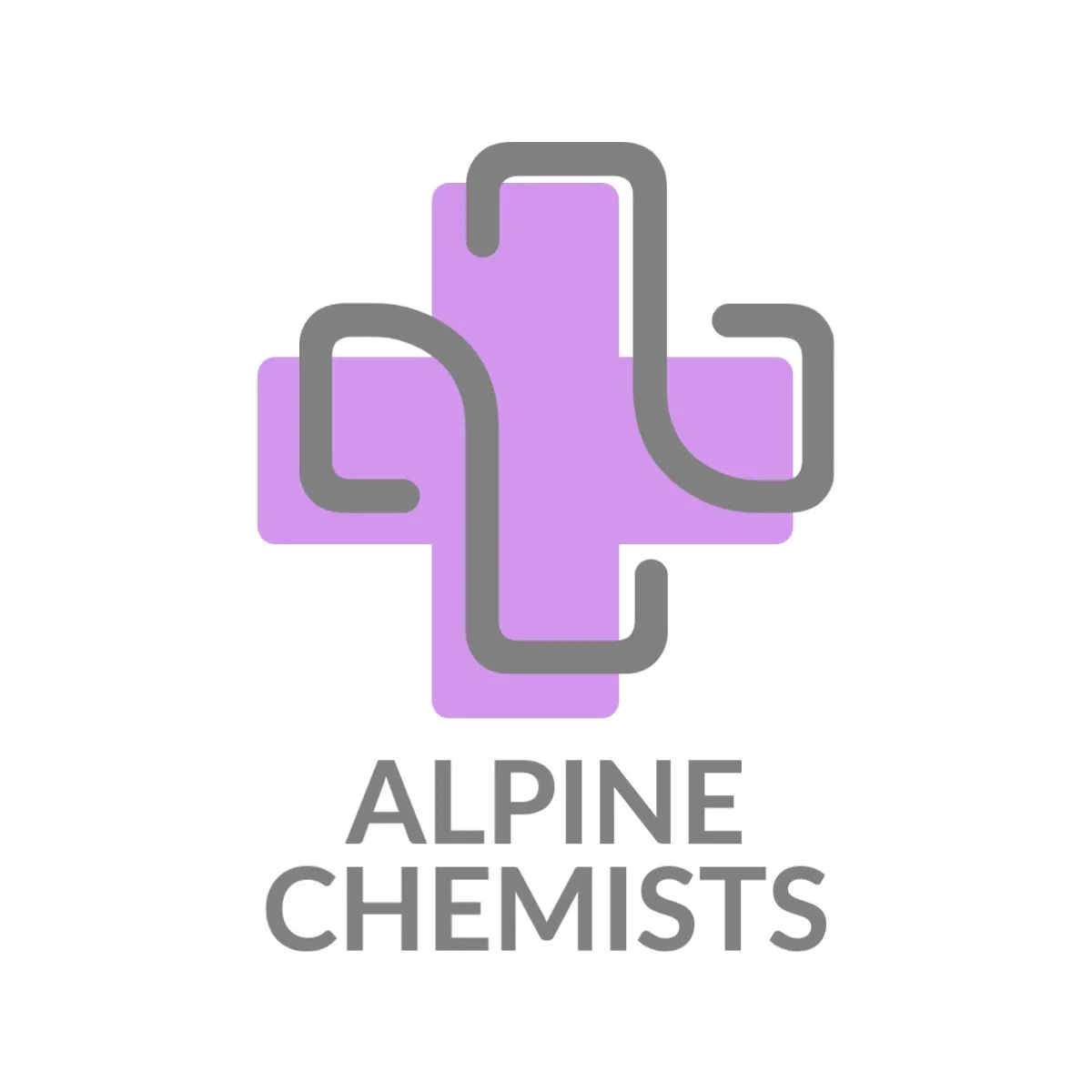 Purple and Grey Alpine Chemist Logo