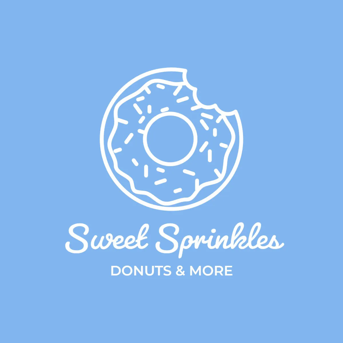 Blue And White Donut Bakery Logo