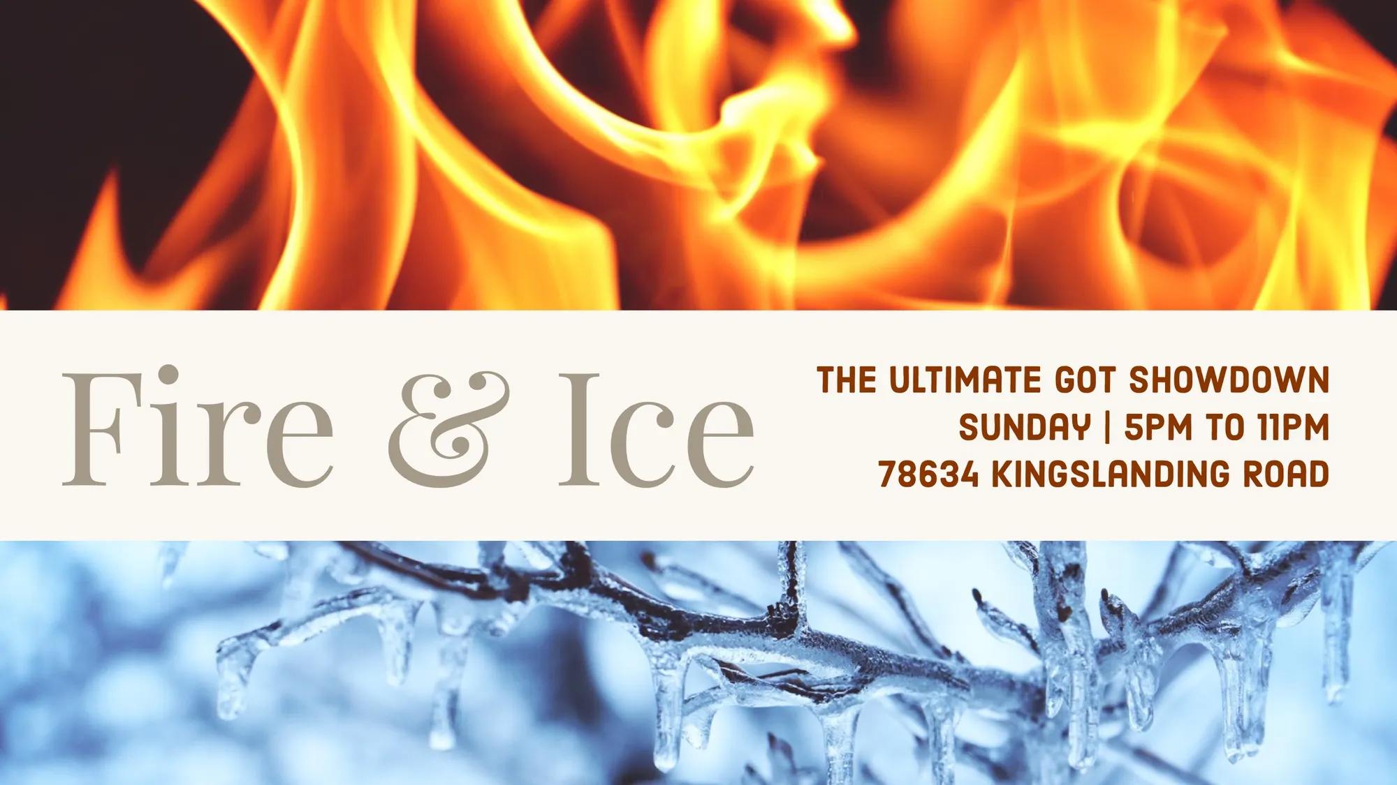 Warm and Cold Toned Collage Fire and Ice Facebook Banner
