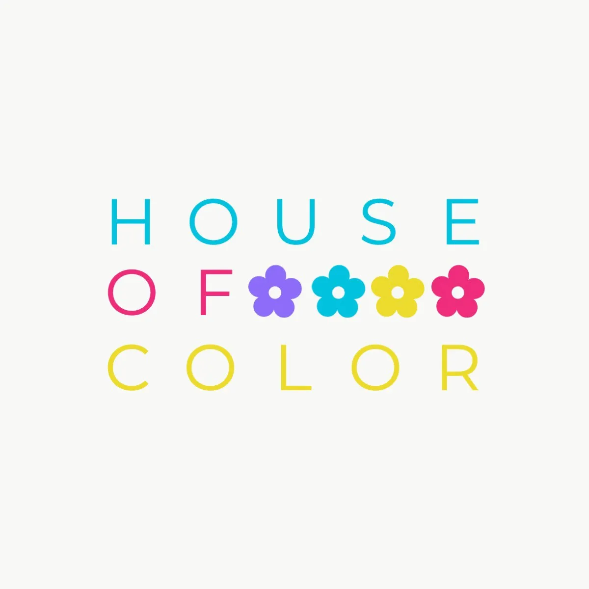 Multicolor House of Color Flower Logo  