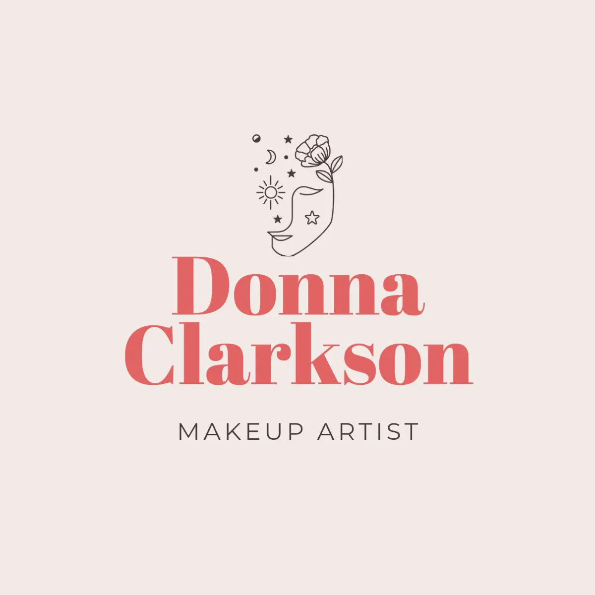 SET Red and Beige Makeup Artist Logo