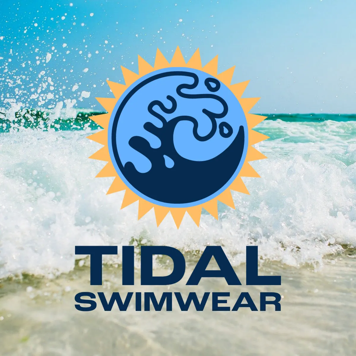 Ocean Wave Icon Swimwear Logo 