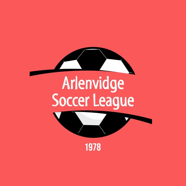 Red & Black Curve Label Soccer Logo