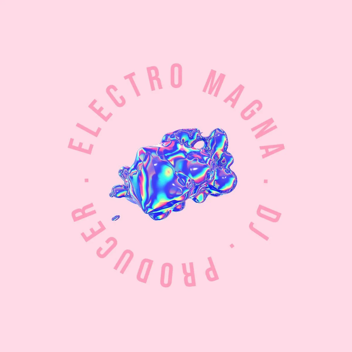 Pink Purple Holographic DJ Logo