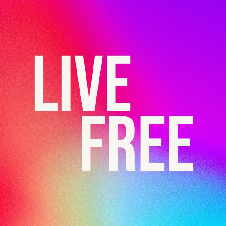 Colorful Live Free Bold Wordmark Logo