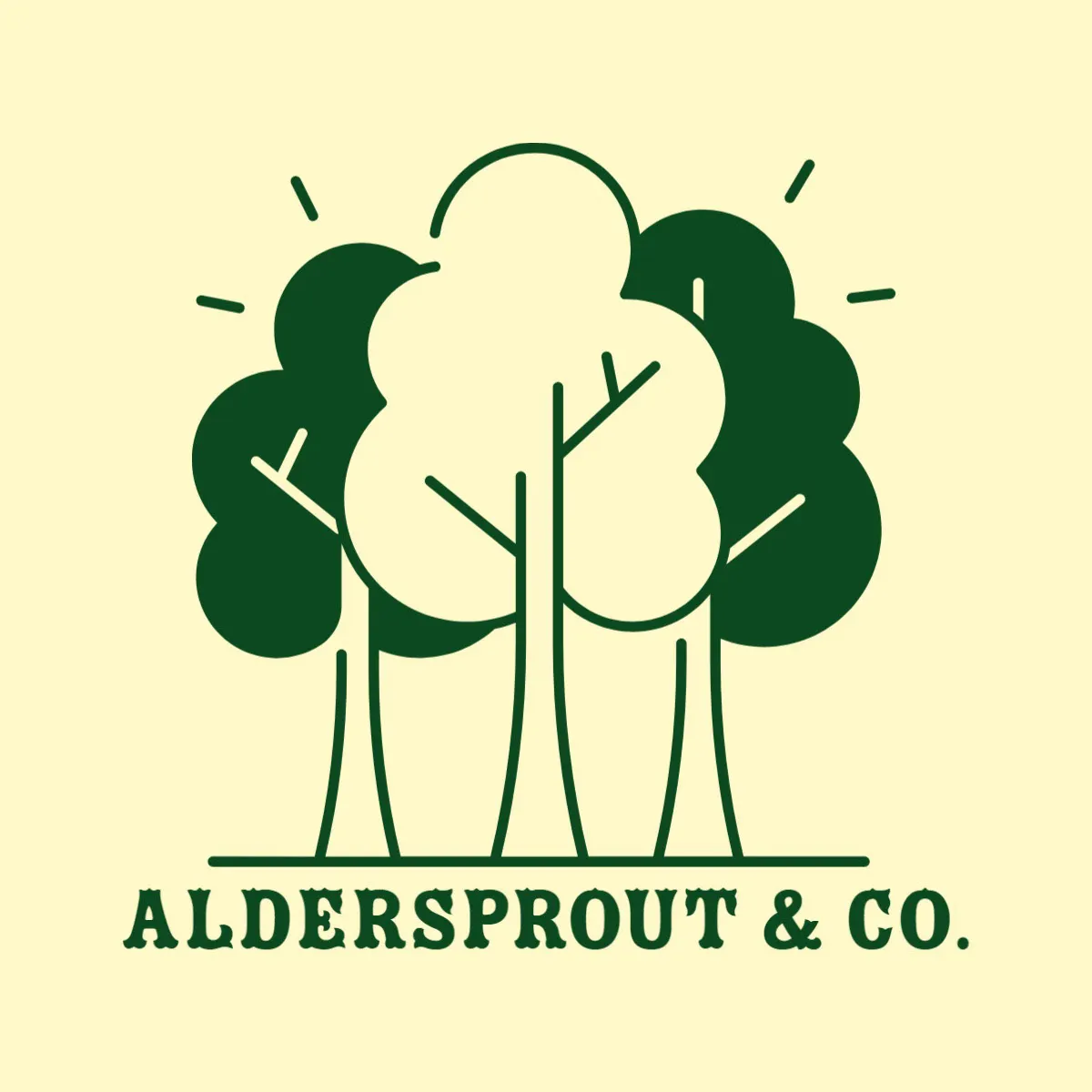 Cream & Green Tree Logo 